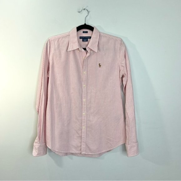 RALPH Lauren 100% cotton striped slim fit Oxford button down shirt 10 - Picture 3 of 10